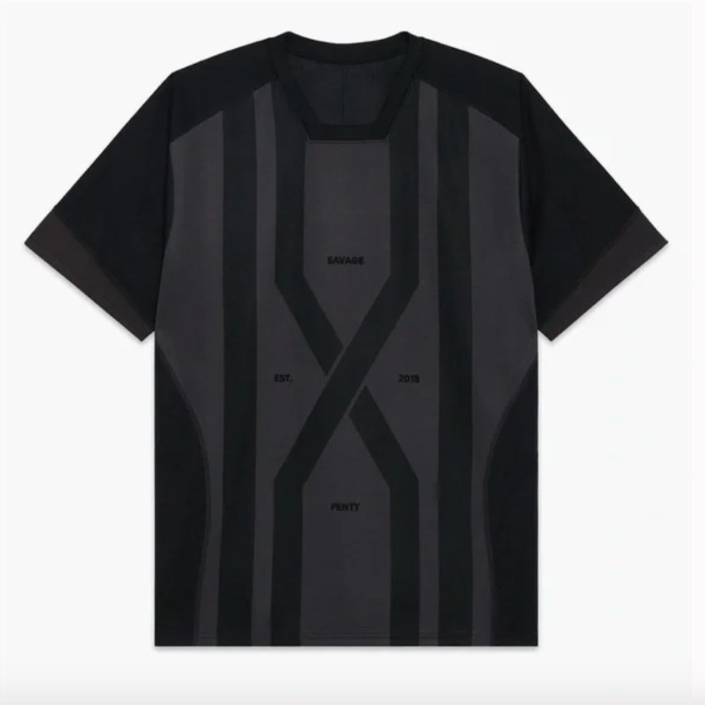 Rihanna Savage x Fenty Sport Short Sleeve Shirt Black/Grey UNISEX Sz Medium NWT